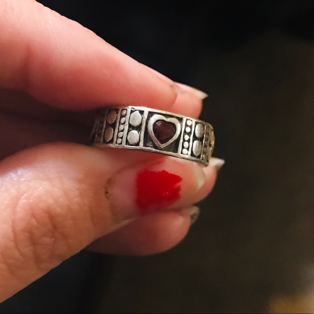 Sterling silver and garnet ring